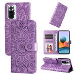Custodia per telefono in pelle di girasole goffrata, For Xiaomi Redmi Note 10 4G / Note 10S 4G, For Xiaomi Redmi Note 10 5G, For Xiaomi Redmi Note 10 Pro / Note 10 Pro Max, For Xiaomi Redmi Note 11 5G  / Poco M4 Pro 5G