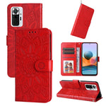 Custodia per telefono in pelle di girasole goffrata, For Xiaomi Redmi Note 10 4G / Note 10S 4G, For Xiaomi Redmi Note 10 5G, For Xiaomi Redmi Note 10 Pro / Note 10 Pro Max, For Xiaomi Redmi Note 11 5G  / Poco M4 Pro 5G