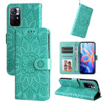 Custodia per telefono in pelle di girasole goffrata, For Xiaomi Redmi Note 10 4G / Note 10S 4G, For Xiaomi Redmi Note 10 5G, For Xiaomi Redmi Note 10 Pro / Note 10 Pro Max, For Xiaomi Redmi Note 11 5G  / Poco M4 Pro 5G