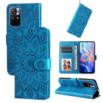 Custodia per telefono in pelle di girasole goffrata, For Xiaomi Redmi Note 10 4G / Note 10S 4G, For Xiaomi Redmi Note 10 5G, For Xiaomi Redmi Note 10 Pro / Note 10 Pro Max, For Xiaomi Redmi Note 11 5G  / Poco M4 Pro 5G