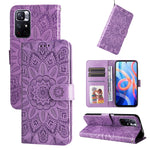 Custodia per telefono in pelle di girasole goffrata, For Xiaomi Redmi Note 10 4G / Note 10S 4G, For Xiaomi Redmi Note 10 5G, For Xiaomi Redmi Note 10 Pro / Note 10 Pro Max, For Xiaomi Redmi Note 11 5G  / Poco M4 Pro 5G