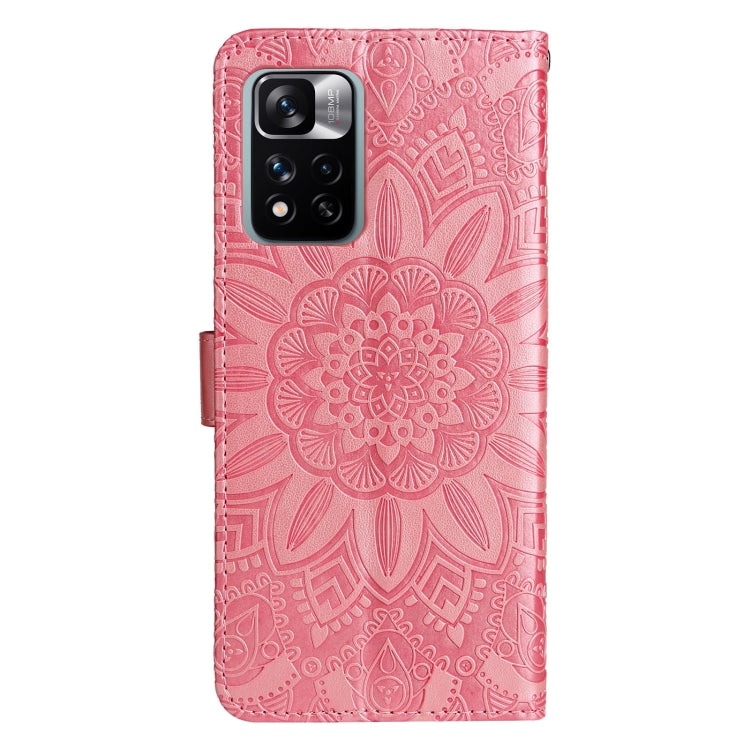 Custodia per telefono in pelle di girasole goffrata, For Xiaomi Redmi Note 11E, For Xiaomi Redmi Note 11 Pro 5G, For Xiaomi Redmi Note 11 Pro 4G Foreign Version / 5G, For Xiaomi Redmi Note 11S / Note 11 4G Foreign Version