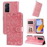 Custodia per telefono in pelle di girasole goffrata, For Xiaomi Redmi Note 11E, For Xiaomi Redmi Note 11 Pro 5G, For Xiaomi Redmi Note 11 Pro 4G Foreign Version / 5G, For Xiaomi Redmi Note 11S / Note 11 4G Foreign Version