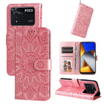 Custodia per telefono in pelle di girasole goffrata, For Xiaomi Poco M4 Pro 4G, For Xiaomi Poco X4 Pro 5G, For Xiaomi 11T / 11T Pro, For Xiaomi 12 Lite