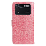 Custodia per telefono in pelle di girasole goffrata, For Xiaomi Poco M4 Pro 4G, For Xiaomi Poco X4 Pro 5G, For Xiaomi 11T / 11T Pro, For Xiaomi 12 Lite