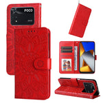 Custodia per telefono in pelle di girasole goffrata, For Xiaomi Poco M4 Pro 4G, For Xiaomi Poco X4 Pro 5G, For Xiaomi 11T / 11T Pro, For Xiaomi 12 Lite