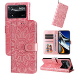 Custodia per telefono in pelle di girasole goffrata, For Xiaomi Poco M4 Pro 4G, For Xiaomi Poco X4 Pro 5G, For Xiaomi 11T / 11T Pro, For Xiaomi 12 Lite