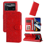 Custodia per telefono in pelle di girasole goffrata, For Xiaomi Poco M4 Pro 4G, For Xiaomi Poco X4 Pro 5G, For Xiaomi 11T / 11T Pro, For Xiaomi 12 Lite