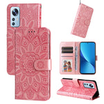 Custodia per telefono in pelle di girasole goffrata, For Xiaomi Poco M4 Pro 4G, For Xiaomi Poco X4 Pro 5G, For Xiaomi 11T / 11T Pro, For Xiaomi 12 Lite