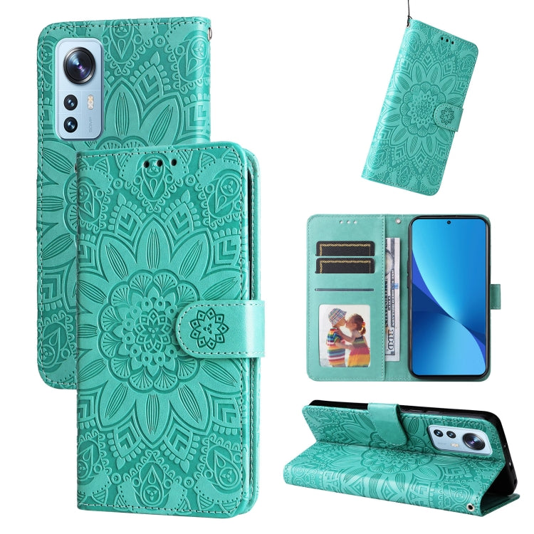 Custodia per telefono in pelle di girasole goffrata, For Xiaomi Poco M4 Pro 4G, For Xiaomi Poco X4 Pro 5G, For Xiaomi 11T / 11T Pro, For Xiaomi 12 Lite