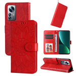 Custodia per telefono in pelle di girasole goffrata, For Xiaomi 12 Pro, For Xiaomi 12 / 12X, For Xiaomi Poco M3 / Redmi 9T / Redmi 9 Power, For Xiaomi Poco X3 NFC