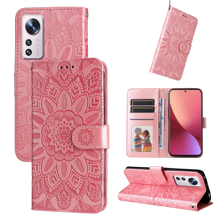 Custodia per telefono in pelle di girasole goffrata, For Xiaomi 12 Pro, For Xiaomi 12 / 12X, For Xiaomi Poco M3 / Redmi 9T / Redmi 9 Power, For Xiaomi Poco X3 NFC