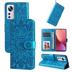 Custodia per telefono in pelle di girasole goffrata, For Xiaomi 12 Pro, For Xiaomi 12 / 12X, For Xiaomi Poco M3 / Redmi 9T / Redmi 9 Power, For Xiaomi Poco X3 NFC