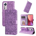 Custodia per telefono in pelle di girasole goffrata, For Xiaomi 12 Pro, For Xiaomi 12 / 12X, For Xiaomi Poco M3 / Redmi 9T / Redmi 9 Power, For Xiaomi Poco X3 NFC