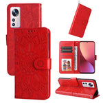 Custodia per telefono in pelle di girasole goffrata, For Xiaomi 12 Pro, For Xiaomi 12 / 12X, For Xiaomi Poco M3 / Redmi 9T / Redmi 9 Power, For Xiaomi Poco X3 NFC