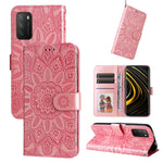 Custodia per telefono in pelle di girasole goffrata, For Xiaomi 12 Pro, For Xiaomi 12 / 12X, For Xiaomi Poco M3 / Redmi 9T / Redmi 9 Power, For Xiaomi Poco X3 NFC