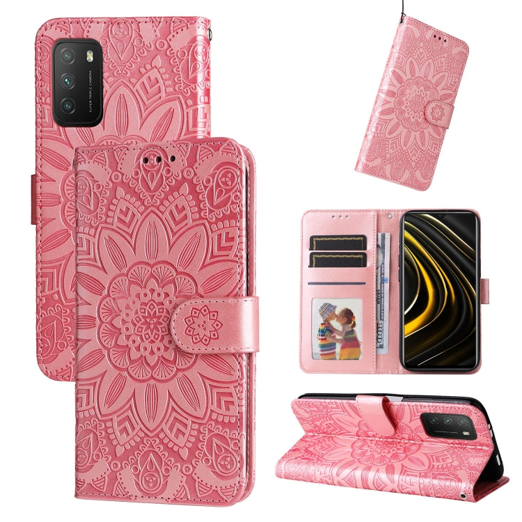 Custodia per telefono in pelle di girasole goffrata, For Xiaomi 12 Pro, For Xiaomi 12 / 12X, For Xiaomi Poco M3 / Redmi 9T / Redmi 9 Power, For Xiaomi Poco X3 NFC