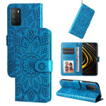Custodia per telefono in pelle di girasole goffrata, For Xiaomi 12 Pro, For Xiaomi 12 / 12X, For Xiaomi Poco M3 / Redmi 9T / Redmi 9 Power, For Xiaomi Poco X3 NFC
