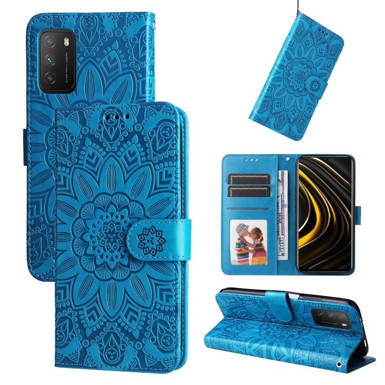 Custodia per telefono in pelle di girasole goffrata, For Xiaomi 12 Pro, For Xiaomi 12 / 12X, For Xiaomi Poco M3 / Redmi 9T / Redmi 9 Power, For Xiaomi Poco X3 NFC