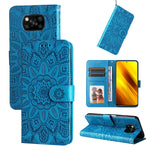 Custodia per telefono in pelle di girasole goffrata, For Xiaomi 12 Pro, For Xiaomi 12 / 12X, For Xiaomi Poco M3 / Redmi 9T / Redmi 9 Power, For Xiaomi Poco X3 NFC