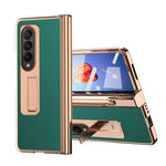 Custodia per telefono galvanizzata con cerniera in pelle texture Litchi con penna, For Samsung Galaxy Z Fold4