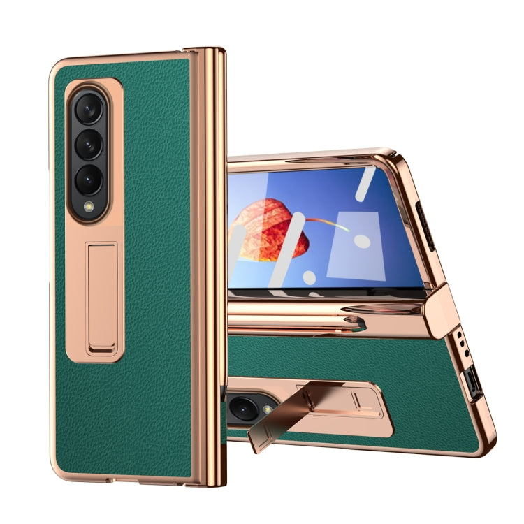 Custodia per telefono galvanizzata con cerniera in pelle texture Litchi con penna, For Samsung Galaxy Z Fold4