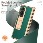 Custodia per telefono galvanizzata con cerniera in pelle texture Litchi con penna, For Samsung Galaxy Z Fold4