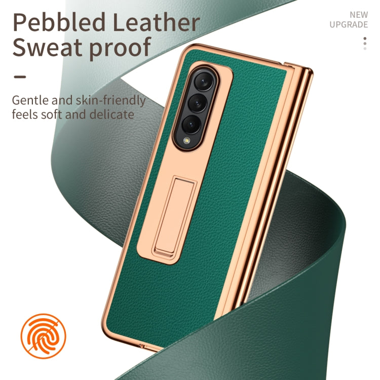 Custodia per telefono galvanizzata con cerniera in pelle texture Litchi con penna, For Samsung Galaxy Z Fold4