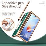 Custodia per telefono galvanizzata con cerniera in pelle texture Litchi con penna, For Samsung Galaxy Z Fold4