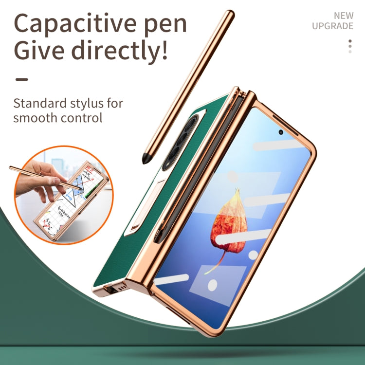 Custodia per telefono galvanizzata con cerniera in pelle texture Litchi con penna, For Samsung Galaxy Z Fold4