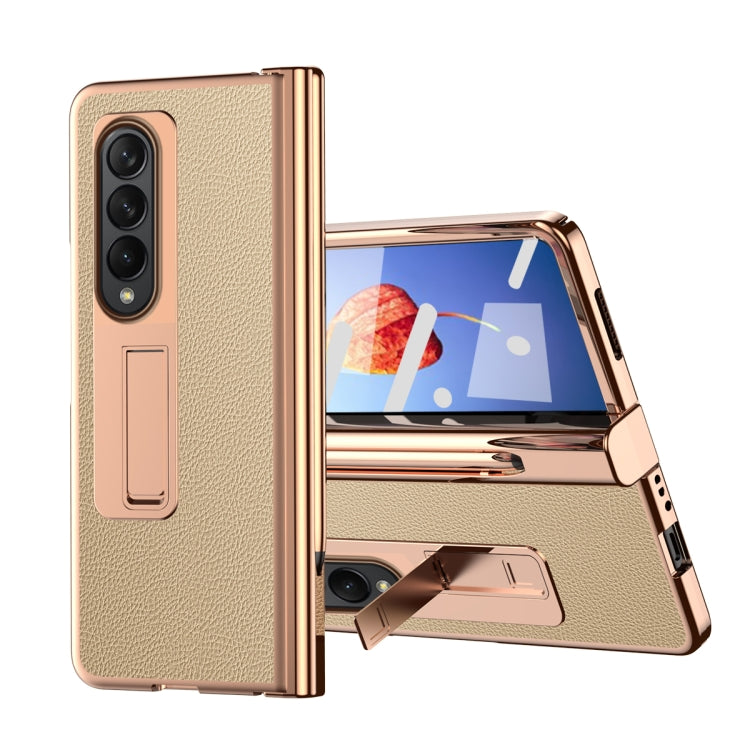 Custodia per telefono galvanizzata con cerniera in pelle texture Litchi con penna, For Samsung Galaxy Z Fold4