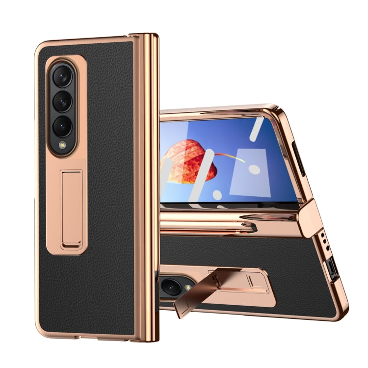 Custodia per telefono galvanizzata con cerniera in pelle texture Litchi con penna, For Samsung Galaxy Z Fold4