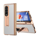 Custodia per telefono galvanizzata con cerniera in pelle texture Litchi con penna, For Samsung Galaxy Z Fold4