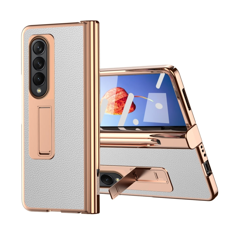 Custodia per telefono galvanizzata con cerniera in pelle texture Litchi con penna, For Samsung Galaxy Z Fold4