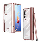 Custodia per telefono con cerniera galvanica per tutto il corpo con slot per penna, For Samsung Galaxy Z Fold4