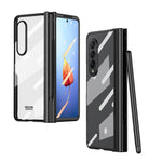Custodia per telefono con cerniera galvanica integrata per tutto il corpo con slot per penna, For Samsung Galaxy Z Fold4