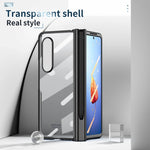 Custodia per telefono con cerniera galvanica integrata per tutto il corpo con slot per penna, For Samsung Galaxy Z Fold4