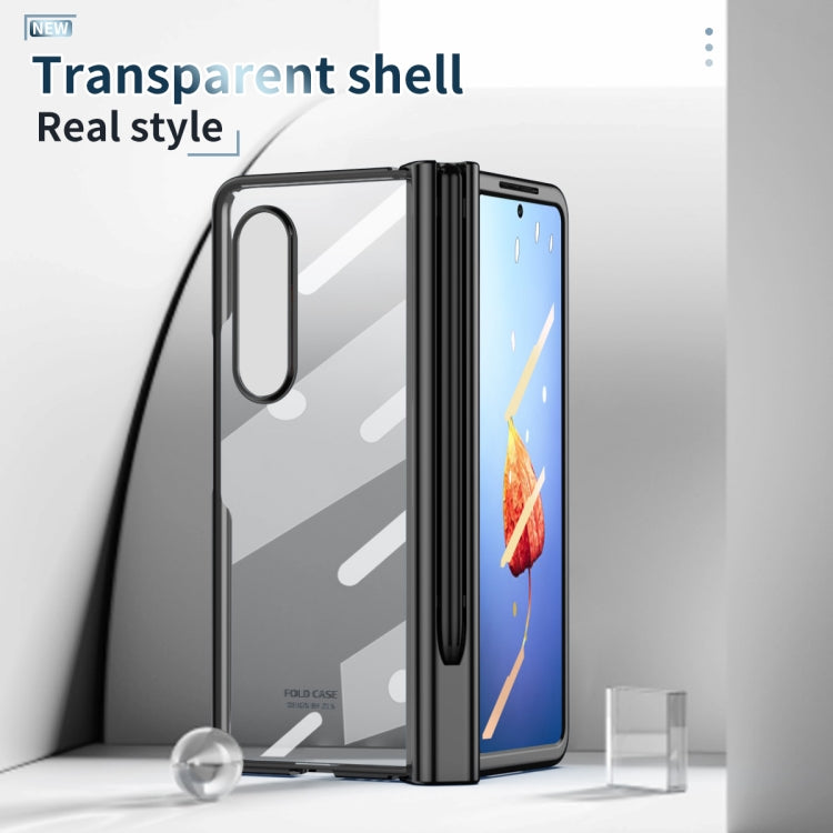 Custodia per telefono con cerniera galvanica integrata per tutto il corpo con slot per penna, For Samsung Galaxy Z Fold4