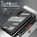Custodia per telefono con cerniera galvanica integrata per tutto il corpo con slot per penna, For Samsung Galaxy Z Fold4