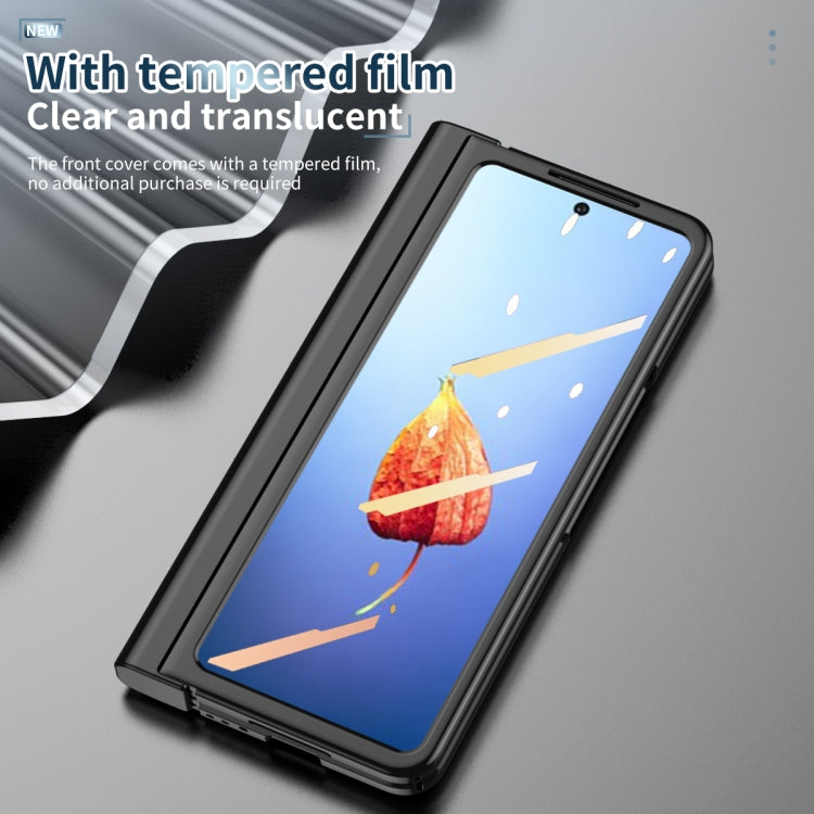 Custodia per telefono con cerniera galvanica integrata per tutto il corpo con slot per penna, For Samsung Galaxy Z Fold4