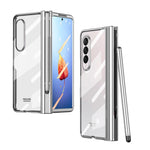 Custodia per telefono con cerniera galvanica integrata per tutto il corpo con slot per penna, For Samsung Galaxy Z Fold4
