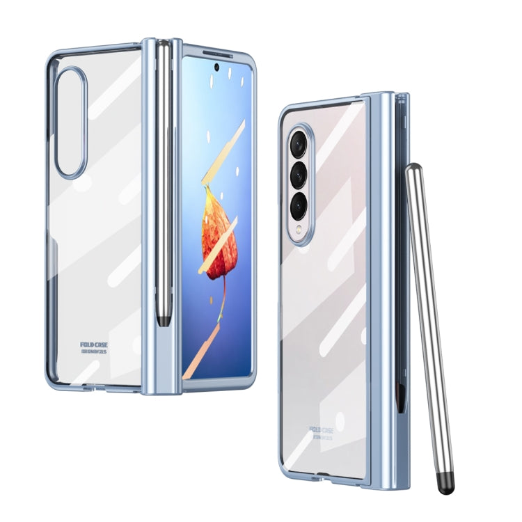 Custodia per telefono con cerniera galvanica integrata per tutto il corpo con slot per penna, For Samsung Galaxy Z Fold4