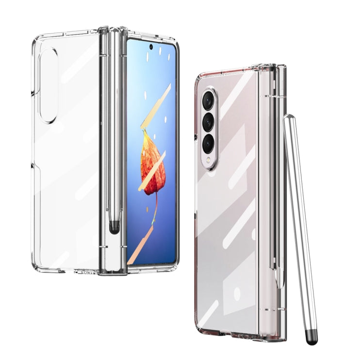 Custodia per telefono con cerniera galvanica integrata per tutto il corpo con slot per penna, For Samsung Galaxy Z Fold4