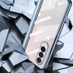Custodia per telefono con cerniera galvanica per tutto il corpo, For Samsung Galaxy Z Fold4