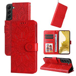 Custodia per telefono in pelle di girasole goffrata, For Samsung Galaxy S22 5G, For Samsung Galaxy S22+ 5G, For Samsung Galaxy S22 Ultra 5G, For Samsung Galaxy S21 5G
