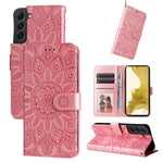 Custodia per telefono in pelle di girasole goffrata, For Samsung Galaxy S22 5G, For Samsung Galaxy S22+ 5G, For Samsung Galaxy S22 Ultra 5G, For Samsung Galaxy S21 5G