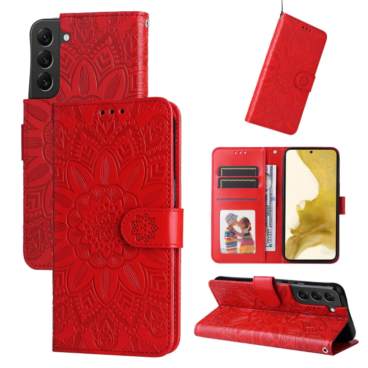 Custodia per telefono in pelle di girasole goffrata, For Samsung Galaxy S22 5G, For Samsung Galaxy S22+ 5G, For Samsung Galaxy S22 Ultra 5G, For Samsung Galaxy S21 5G
