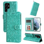 Custodia per telefono in pelle di girasole goffrata, For Samsung Galaxy S22 5G, For Samsung Galaxy S22+ 5G, For Samsung Galaxy S22 Ultra 5G, For Samsung Galaxy S21 5G