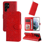 Custodia per telefono in pelle di girasole goffrata, For Samsung Galaxy S22 5G, For Samsung Galaxy S22+ 5G, For Samsung Galaxy S22 Ultra 5G, For Samsung Galaxy S21 5G
