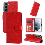 Custodia per telefono in pelle di girasole goffrata, For Samsung Galaxy S22 5G, For Samsung Galaxy S22+ 5G, For Samsung Galaxy S22 Ultra 5G, For Samsung Galaxy S21 5G
